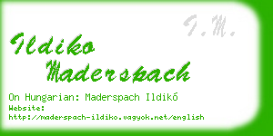 ildiko maderspach business card